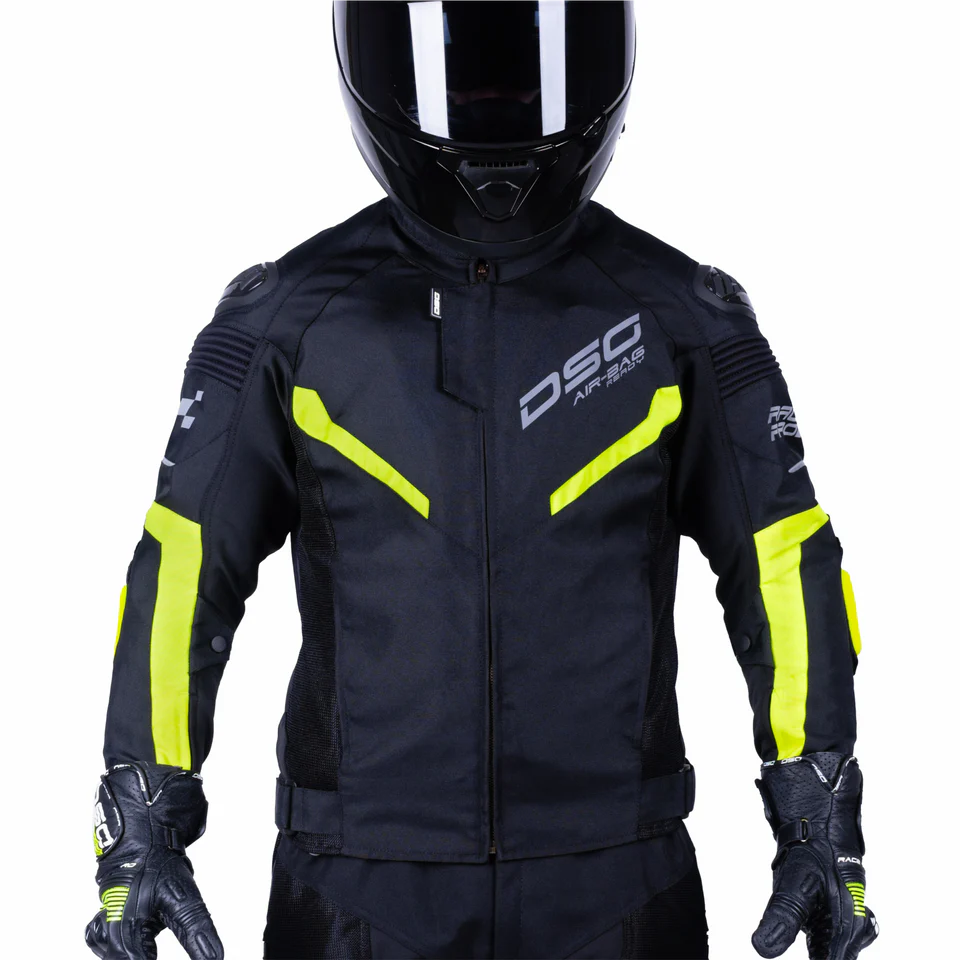 DSG RACE PRO V2 RIDING JACKET BLACK YELLOW FLUO