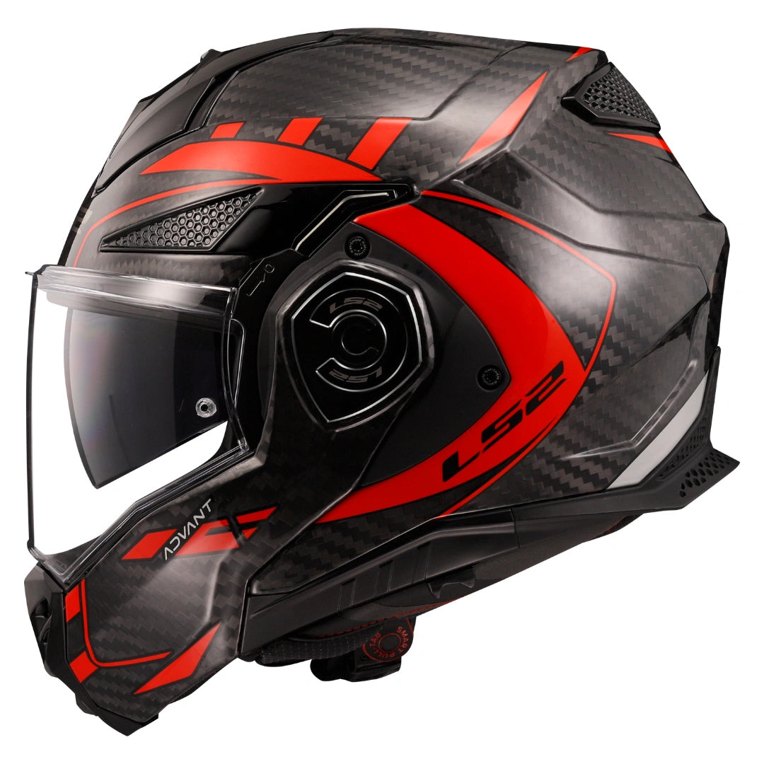 LS2 FF901 ADVANT X CARBON MODULAR HELMET- FUTURE RED