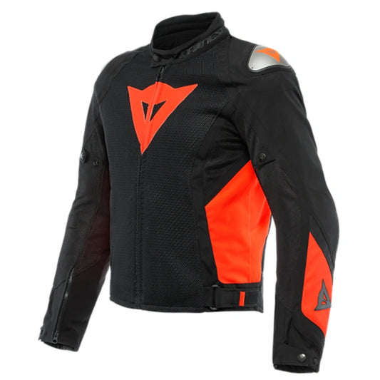 DAINESE ENERGYCA AIR TEX JACKET-BLACK/FLURO-RED