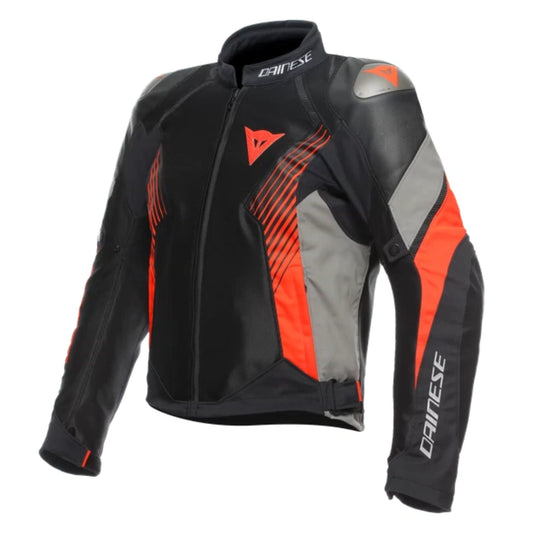DAINESE SIPER RIDER 2 ABSOLUTESHELL JACKET BLACK/DARK-GULL-GRAY/FLUO-RED