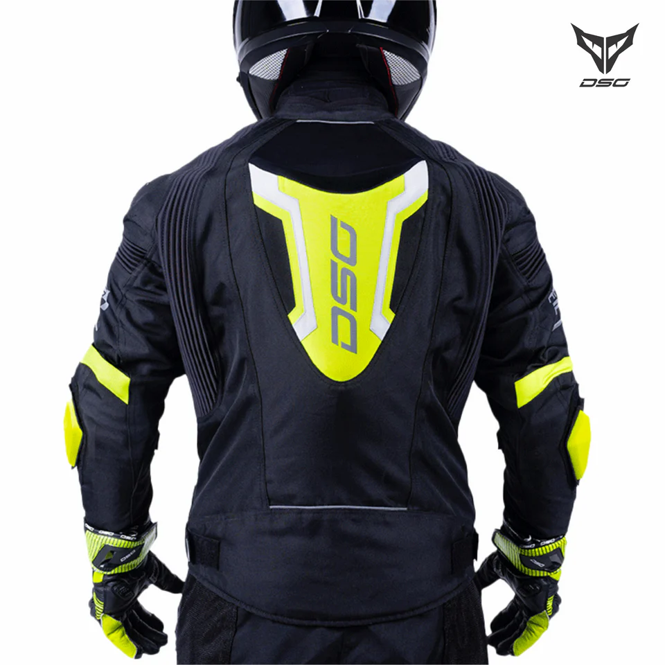 DSG RACE PRO V2 RIDING JACKET BLACK YELLOW FLUO
