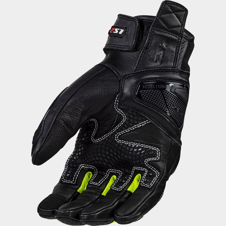 LS2 SPARK II LEATHER BLACK H-V YELLOW