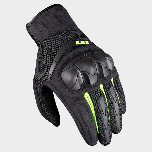 LS2 KUBRA BLACK HI-VIZ GREEN