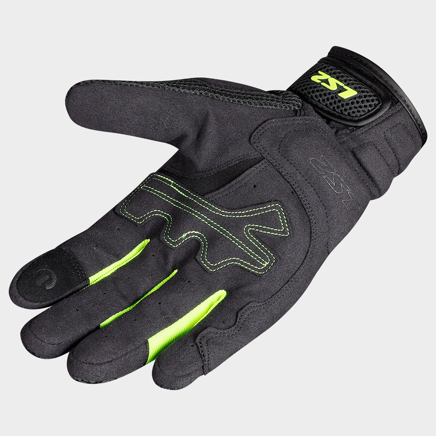 LS2 KUBRA BLACK HI-VIZ GREEN