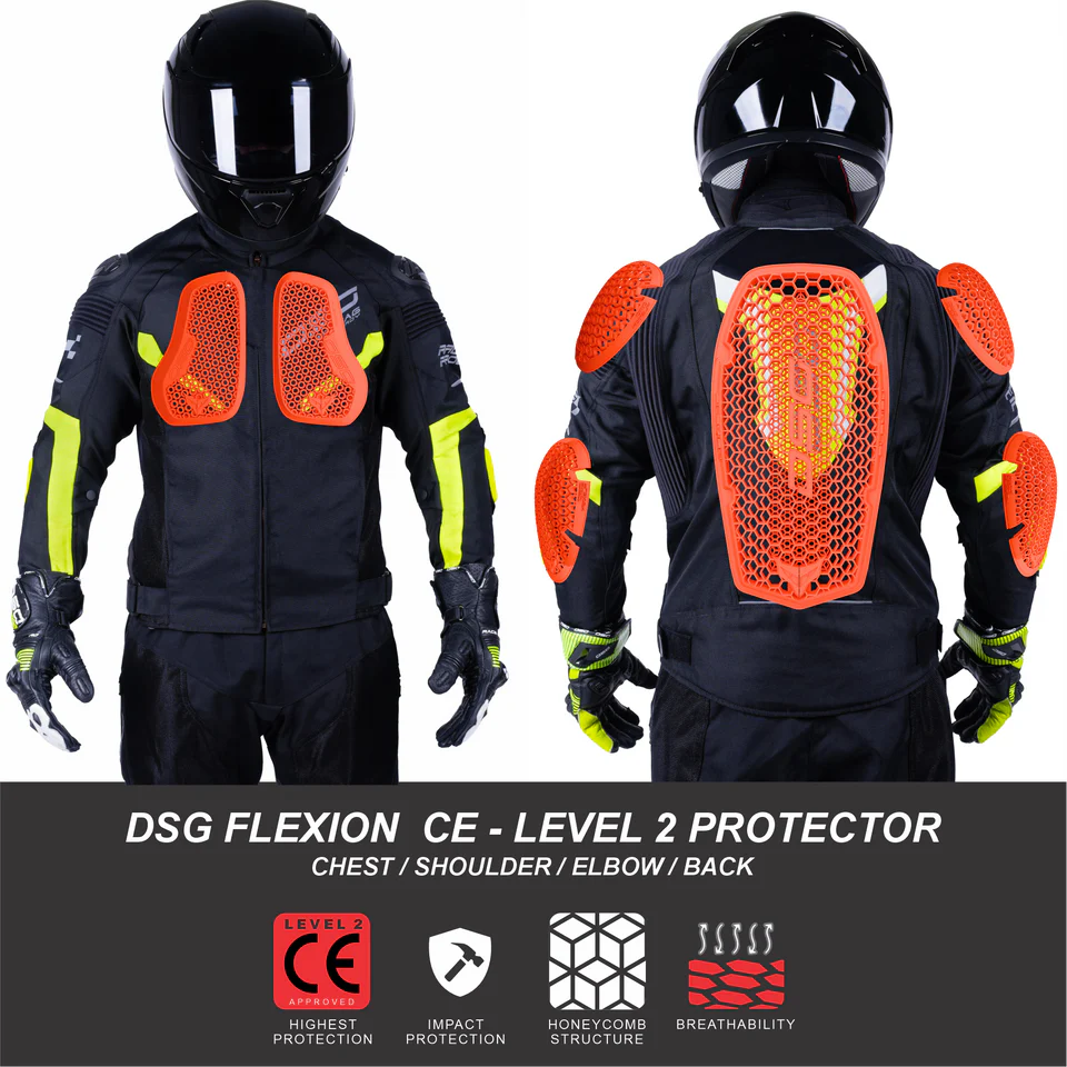 DSG RACE PRO V2 RIDING JACKET BLACK YELLOW FLUO