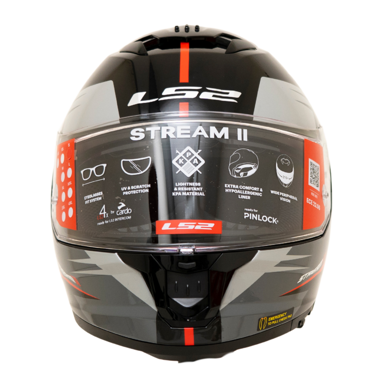 LS2 FF320 STREAM II METEOR BLACK RED