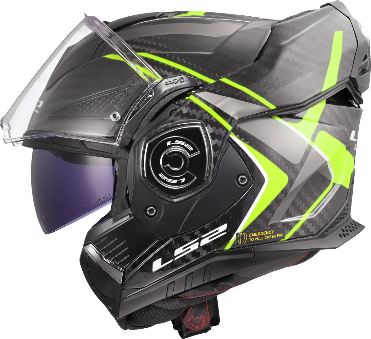 LS2 FF901 ADVANT X CARBON MODULAR HELMET - FUTURE II BLACK FLUO