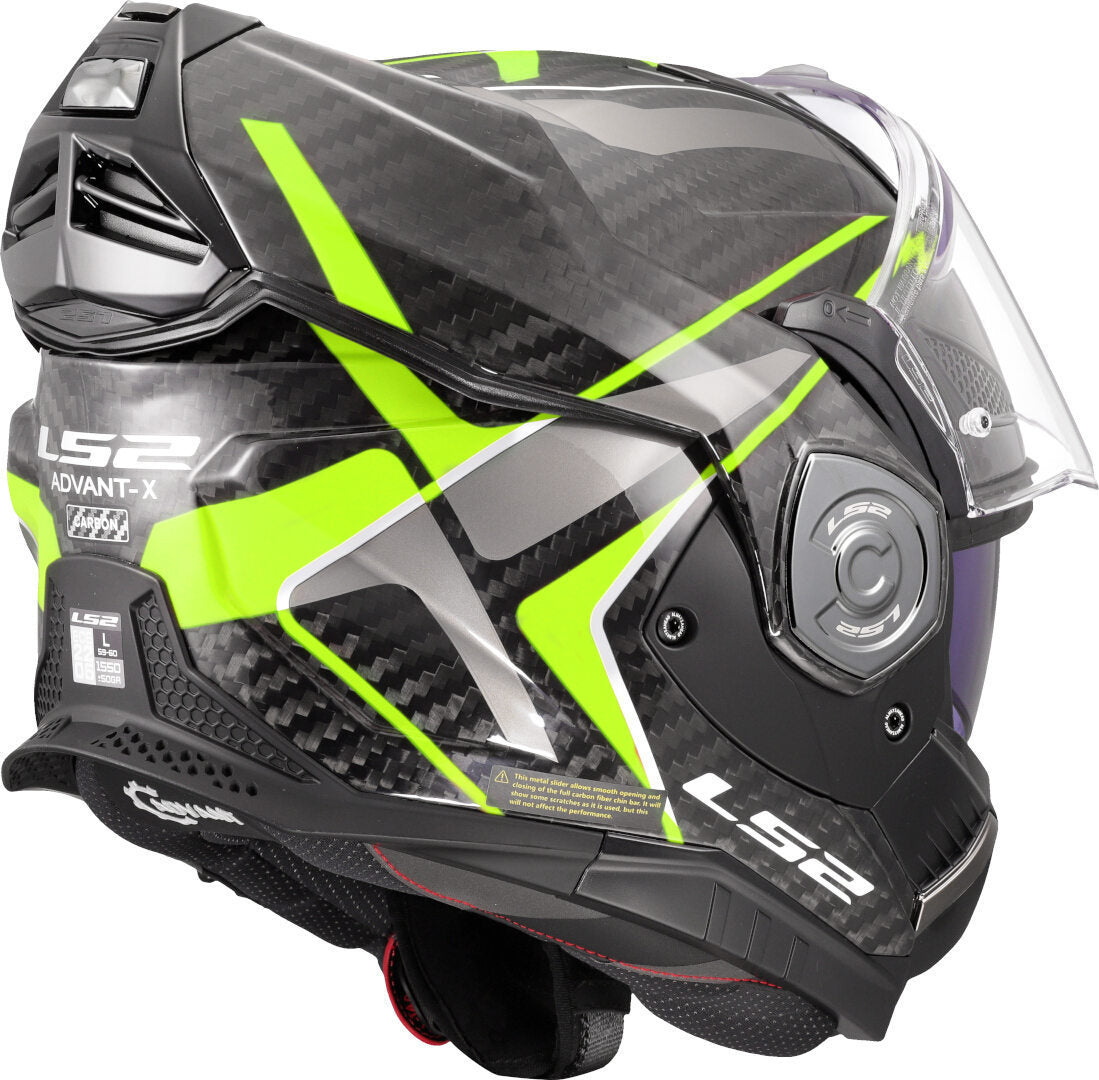 LS2 FF901 ADVANT X CARBON MODULAR HELMET - FUTURE II BLACK FLUO