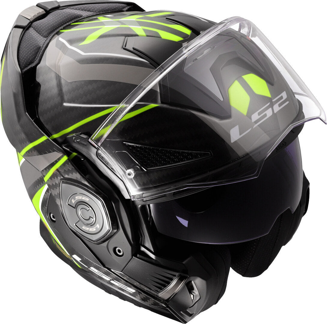 LS2 FF901 ADVANT X CARBON MODULAR HELMET - FUTURE II BLACK FLUO