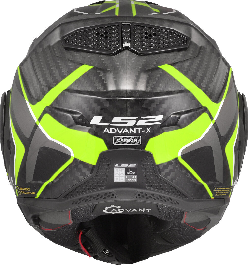 LS2 FF901 ADVANT X CARBON MODULAR HELMET - FUTURE II BLACK FLUO