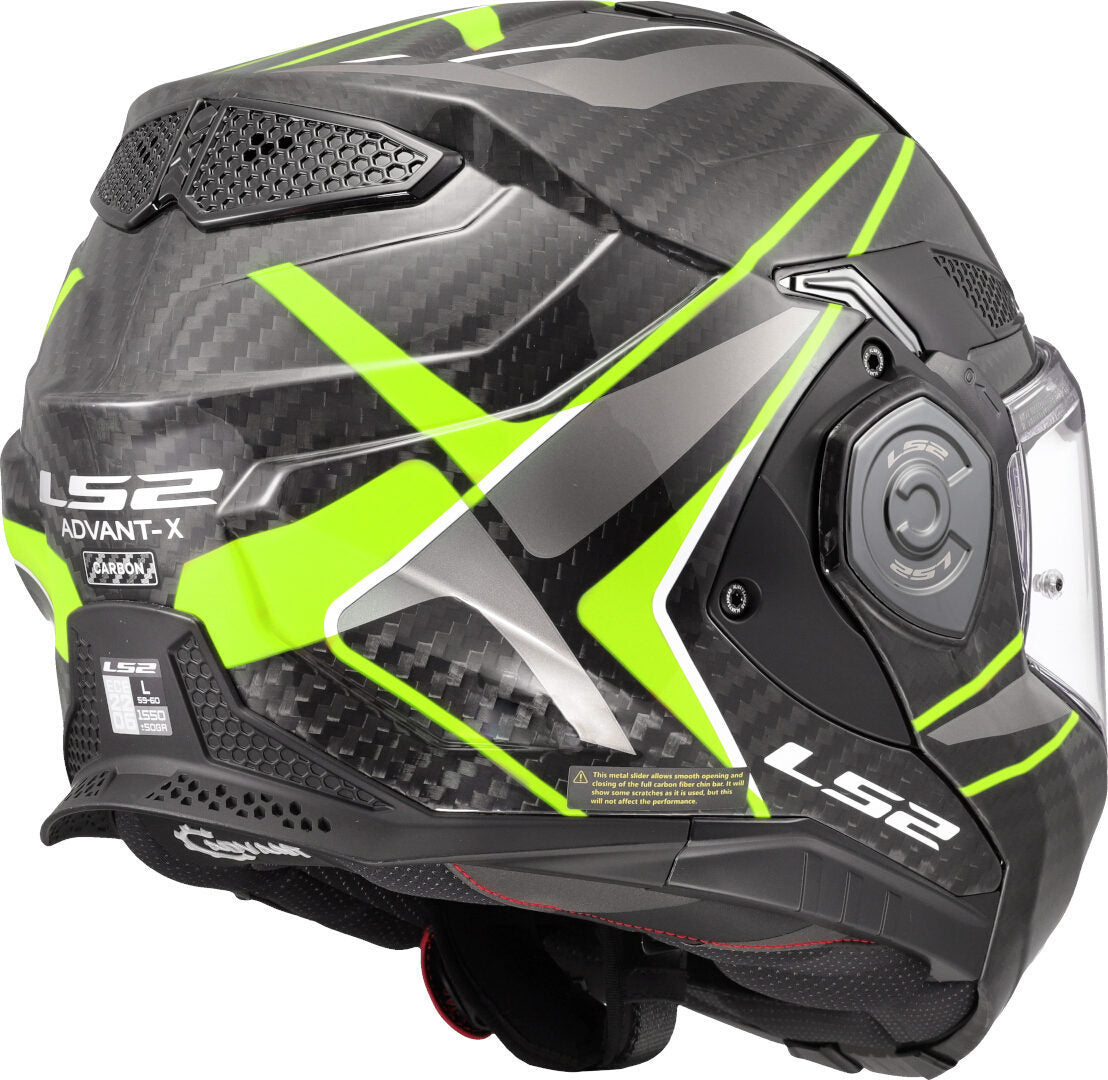 LS2 FF901 ADVANT X CARBON MODULAR HELMET - FUTURE II BLACK FLUO