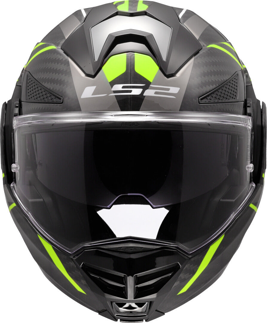 LS2 FF901 ADVANT X CARBON MODULAR HELMET - FUTURE II BLACK FLUO