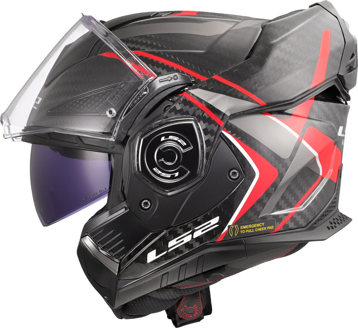 LS2 FF901 ADVANT X CARBON MODULAR HELMET - FUTURE II BLACK RED