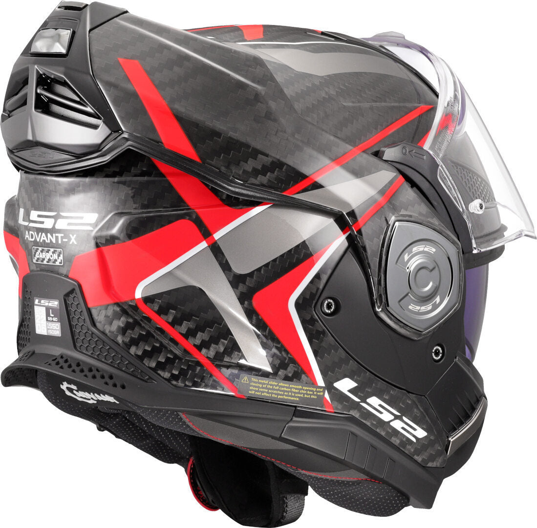 LS2 FF901 ADVANT X CARBON MODULAR HELMET - FUTURE II BLACK RED