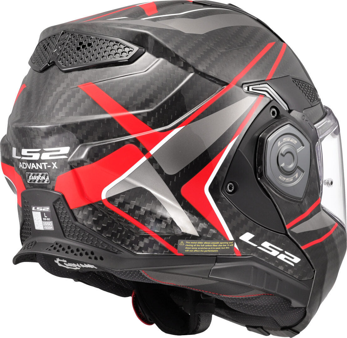 LS2 FF901 ADVANT X CARBON MODULAR HELMET - FUTURE II BLACK RED