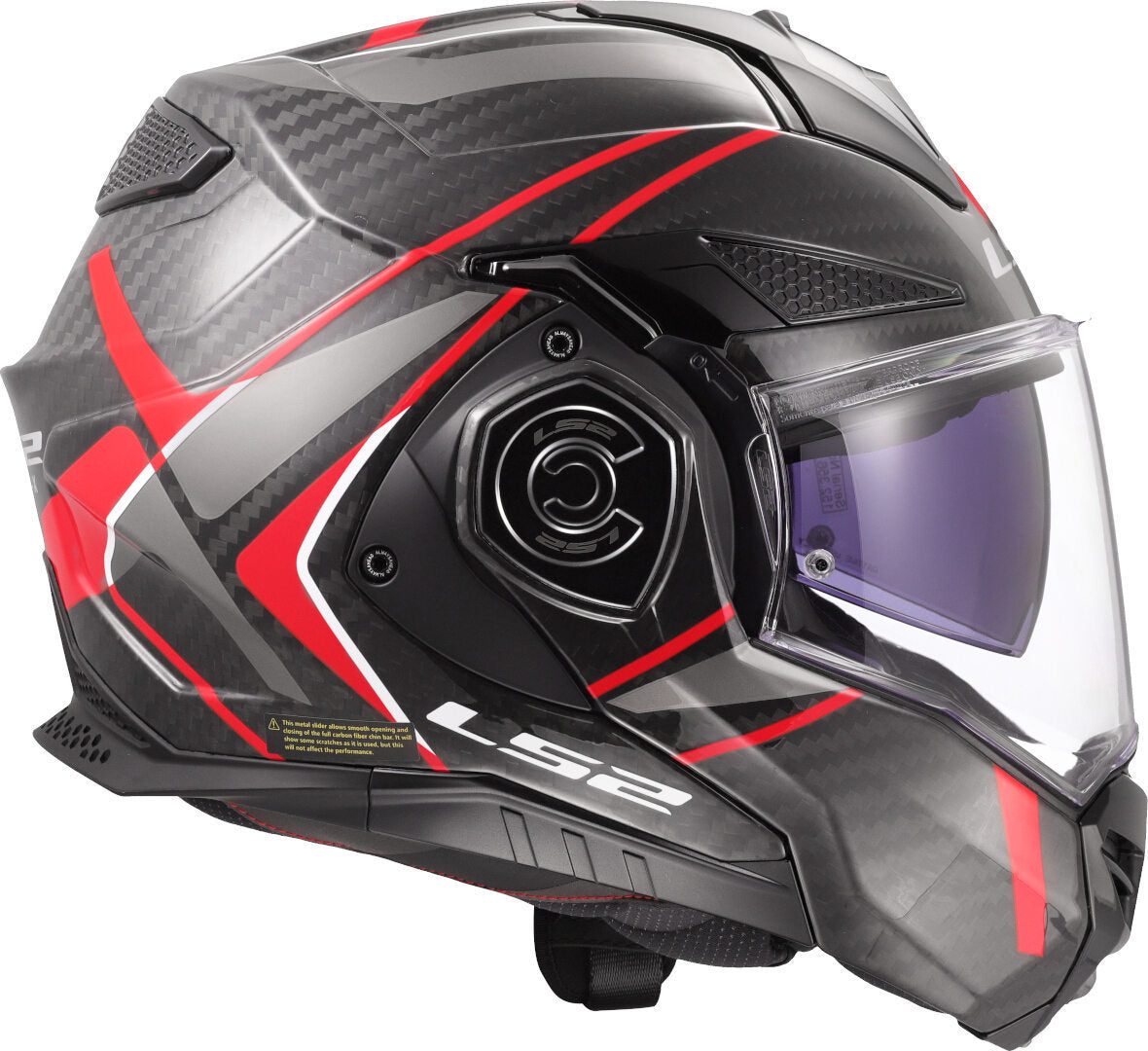LS2 FF901 ADVANT X CARBON MODULAR HELMET - FUTURE II BLACK RED