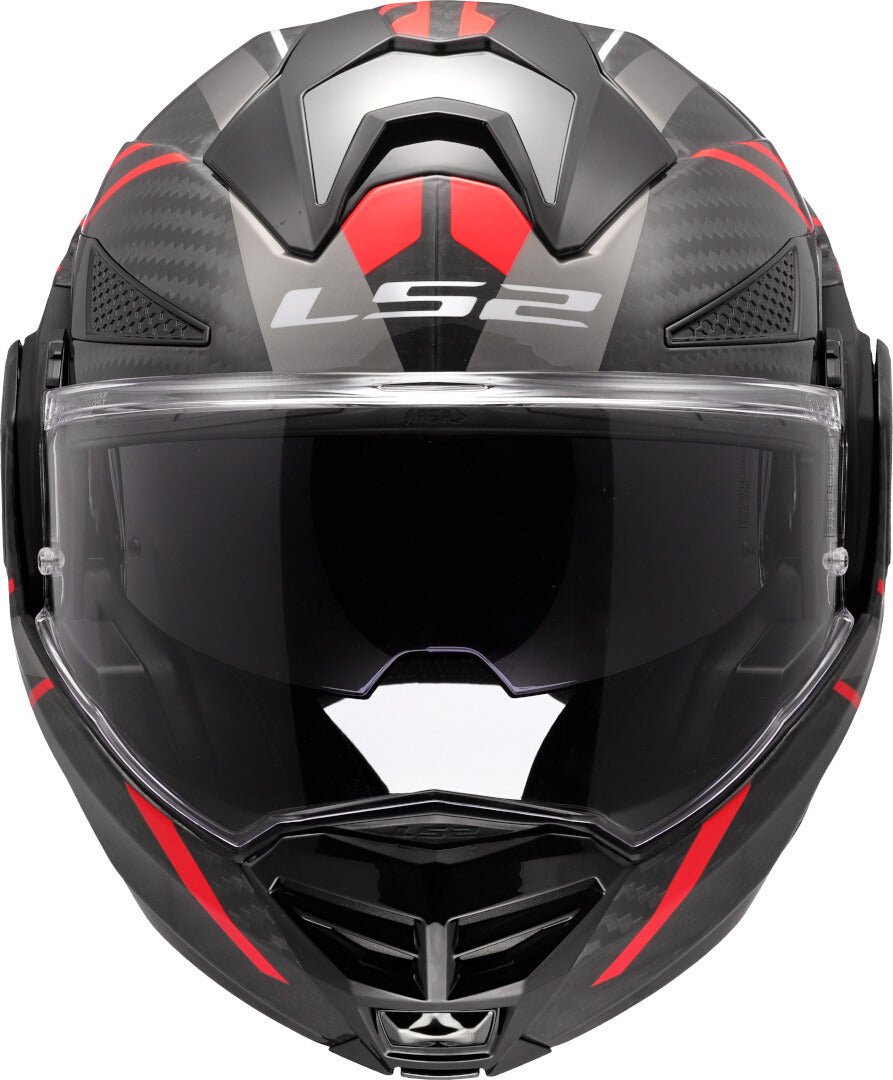 LS2 FF901 ADVANT X CARBON MODULAR HELMET - FUTURE II BLACK RED