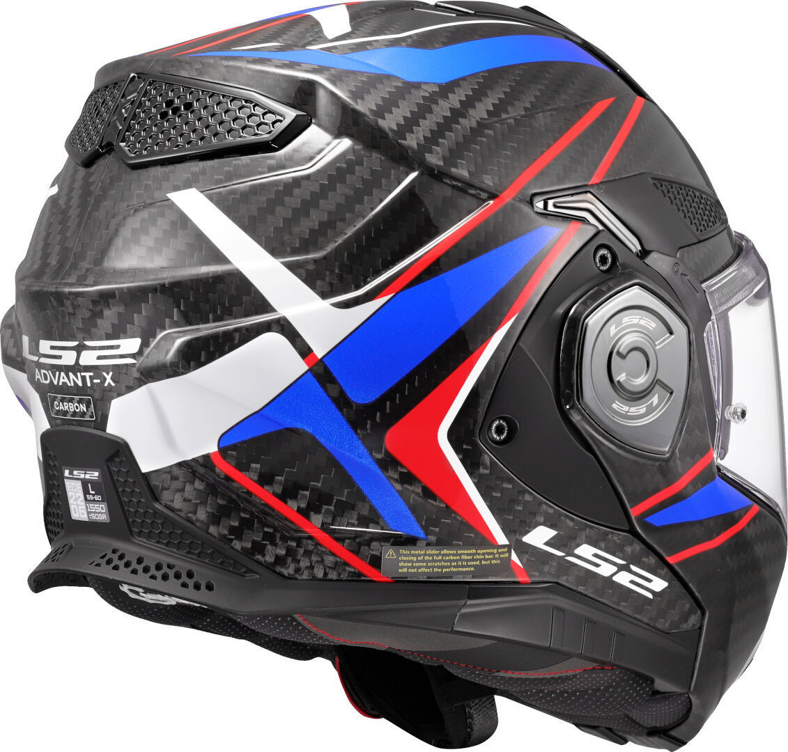 LS2 FF901 ADVANT X CARBON MODULAR HELMET - FUTURE II WHITE BLUE RED
