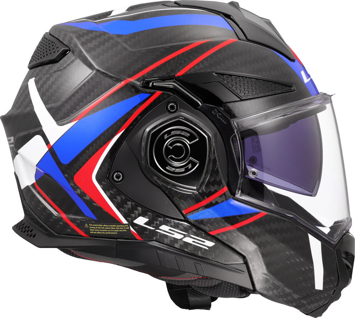 LS2 FF901 ADVANT X CARBON MODULAR HELMET - FUTURE II WHITE BLUE RED
