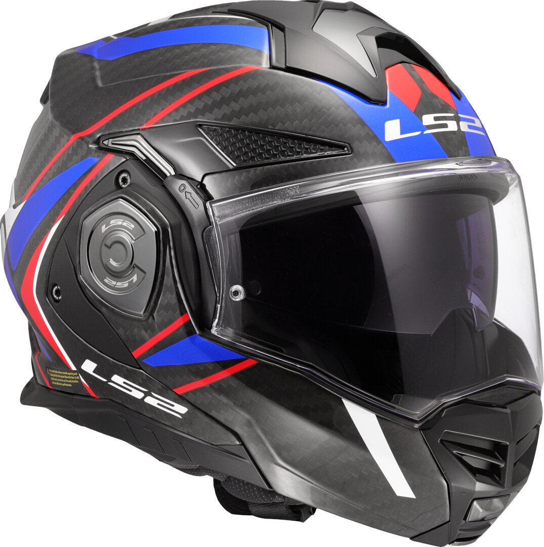 LS2 FF901 ADVANT X CARBON MODULAR HELMET - FUTURE II WHITE BLUE RED