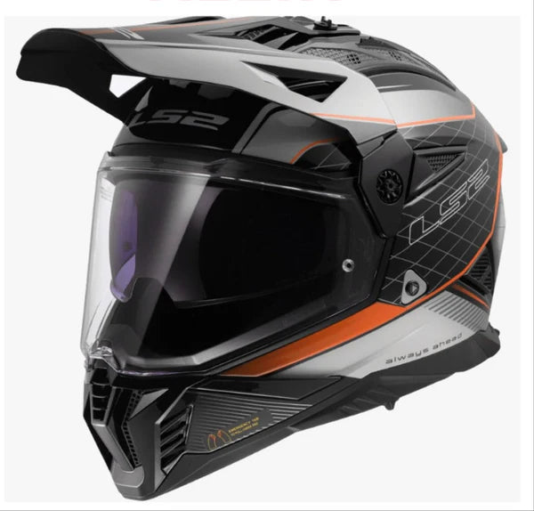 LS2 MX436 PIONEER II 100th MERIDIAN GLOSS BLACK GREY ORANGE