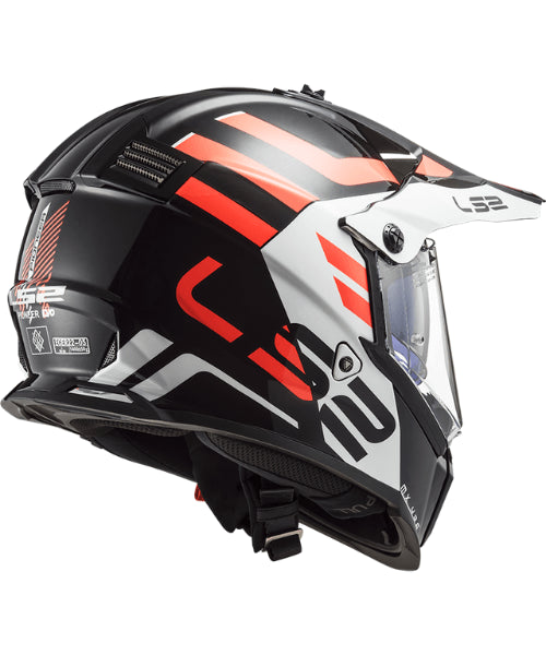LS2 MX436 PIONEER EVO ADVENTURER BLACK WHITE ORANGE