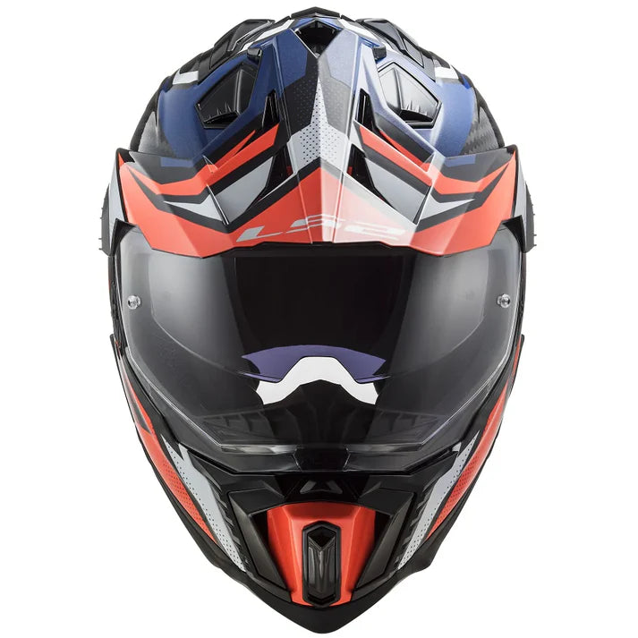 LS2 MX701 CARBON FOCUS GLOSS BLUE WHITE RED