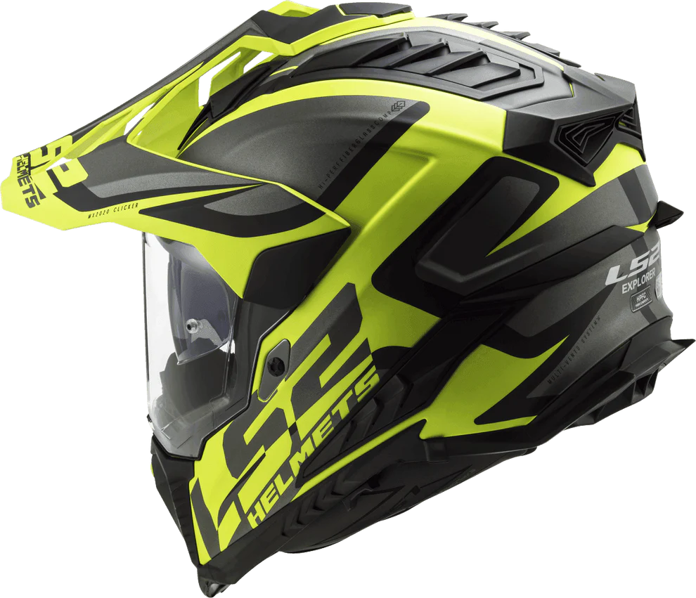 LS2 MX701 EXPLORER ALTER MATT BLACK H-V YELLOW