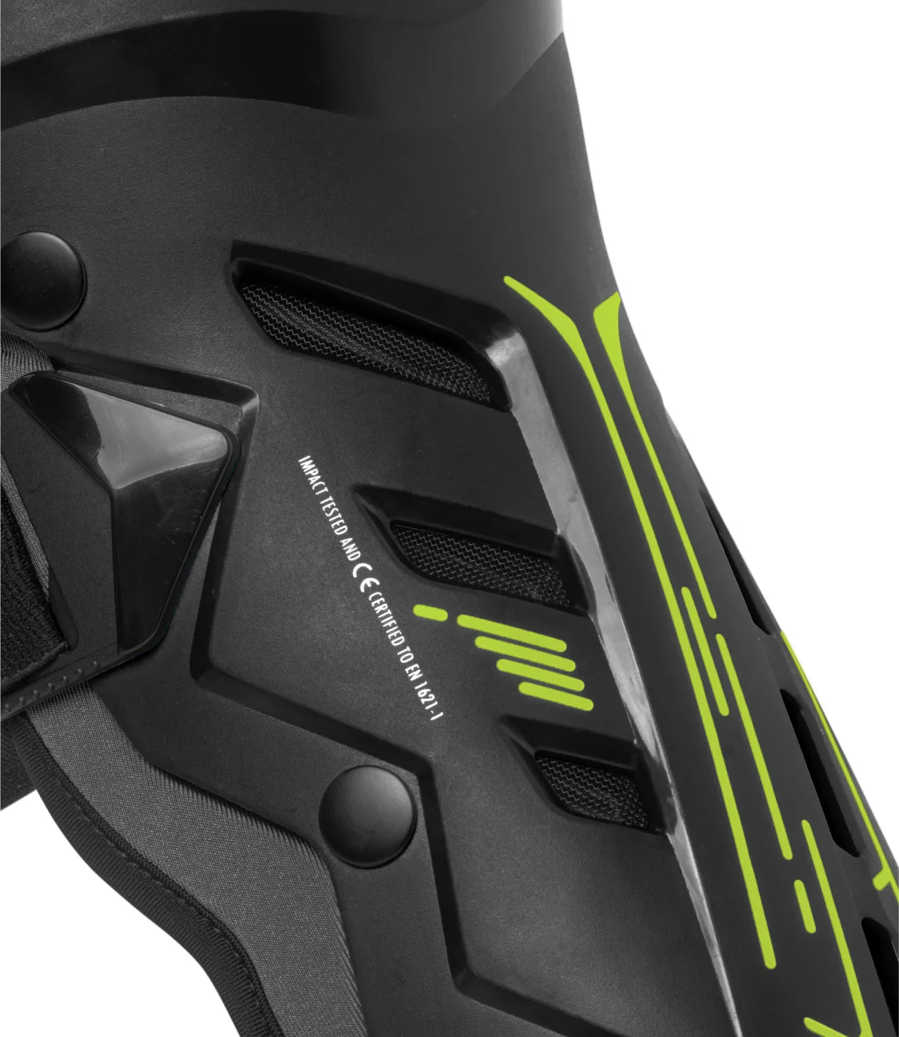 Rynox Bastion Bionic Knee Guards Black Hi-Viz Green