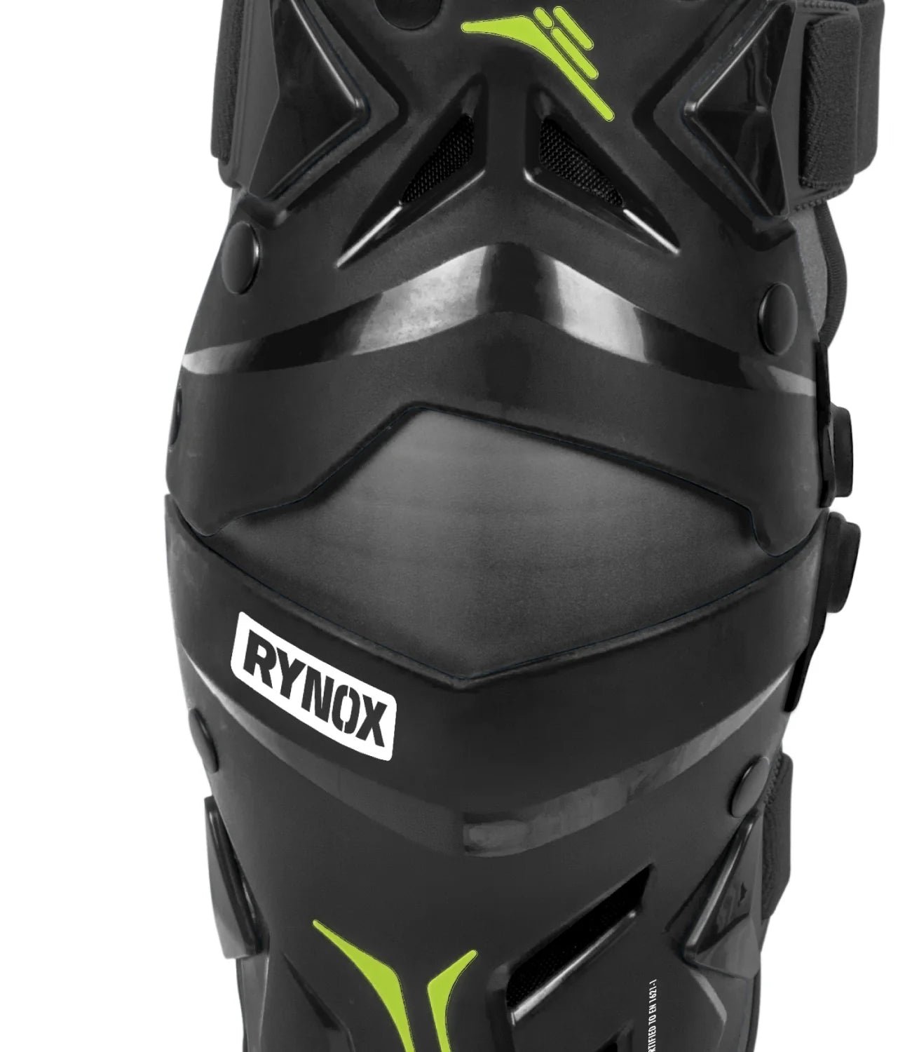 Rynox Bastion Bionic Knee Guards Black Hi-Viz Green
