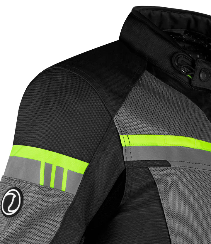 RYNOX STEALTH AIR PRO JACKET-BLACK HI-VIZ GREEN