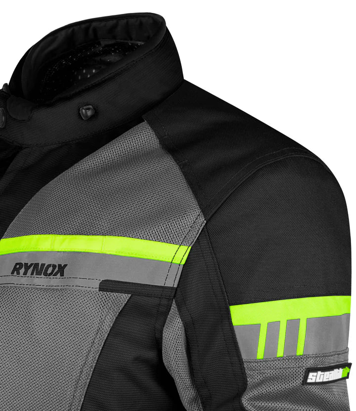 RYNOX STEALTH AIR PRO JACKET-BLACK HI-VIZ GREEN