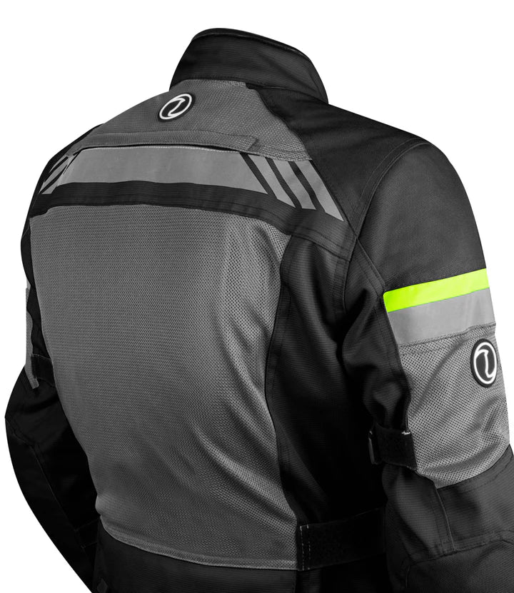 RYNOX STEALTH AIR PRO JACKET-BLACK HI-VIZ GREEN