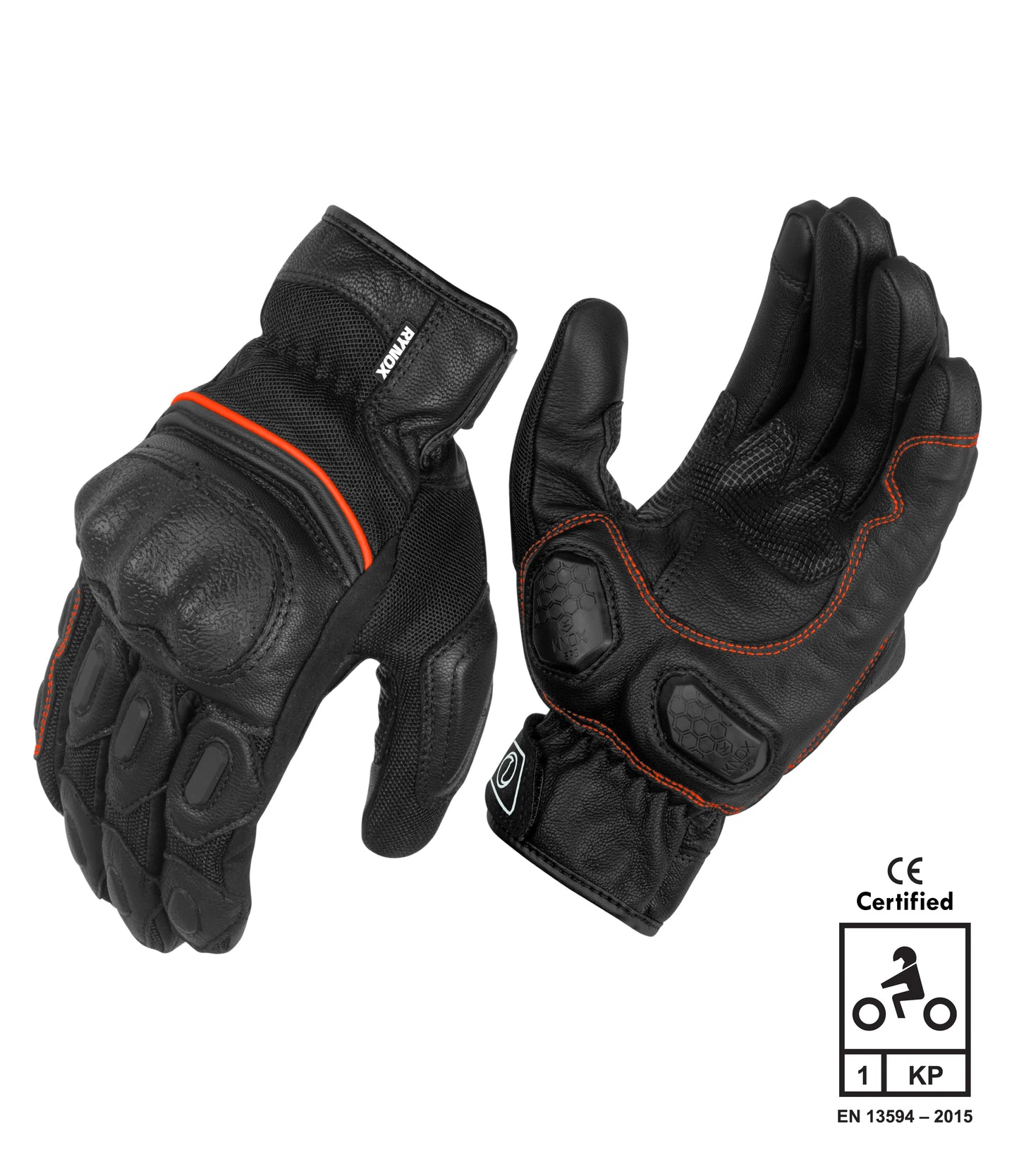 Rynox Tornado Pro 3 Gloves Black Orange