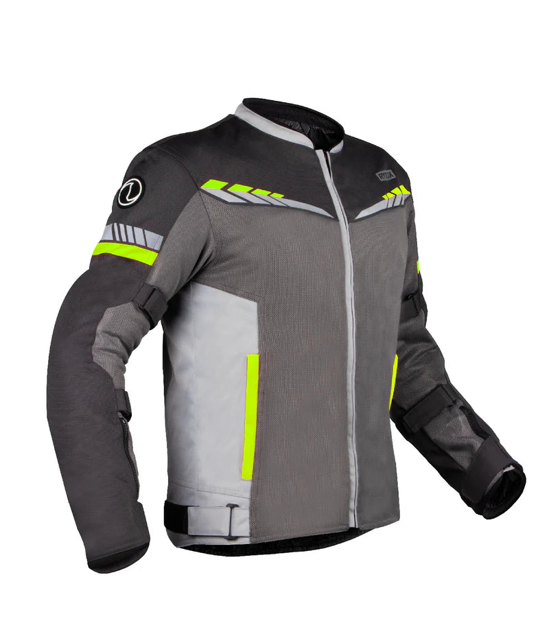 RYNOX AIR GT 4 JACKET - Grey Hi-Viz Green