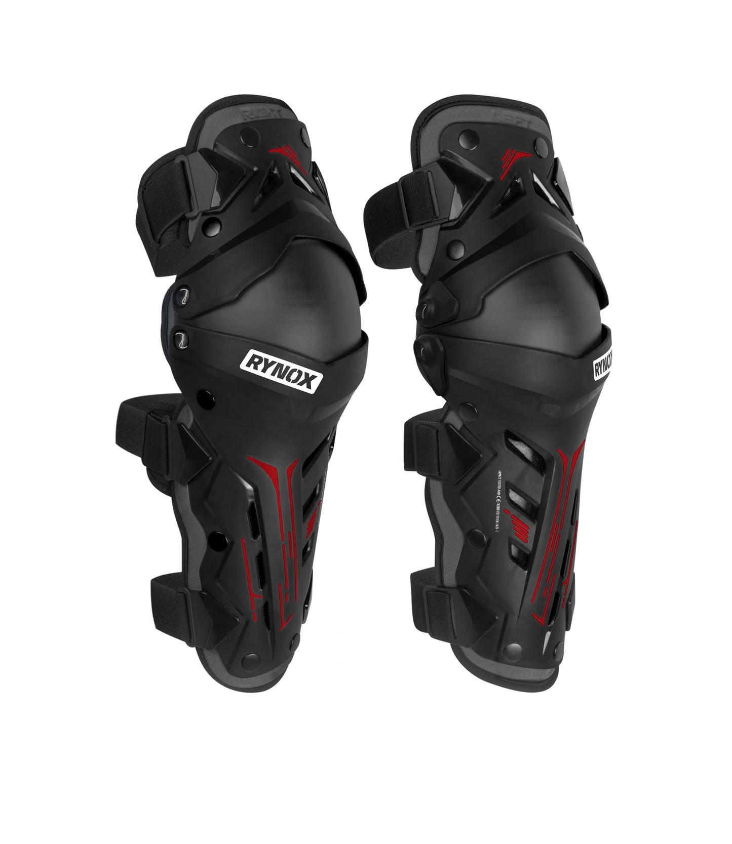 Rynox Bastion Bionic Knee Guards Black Red