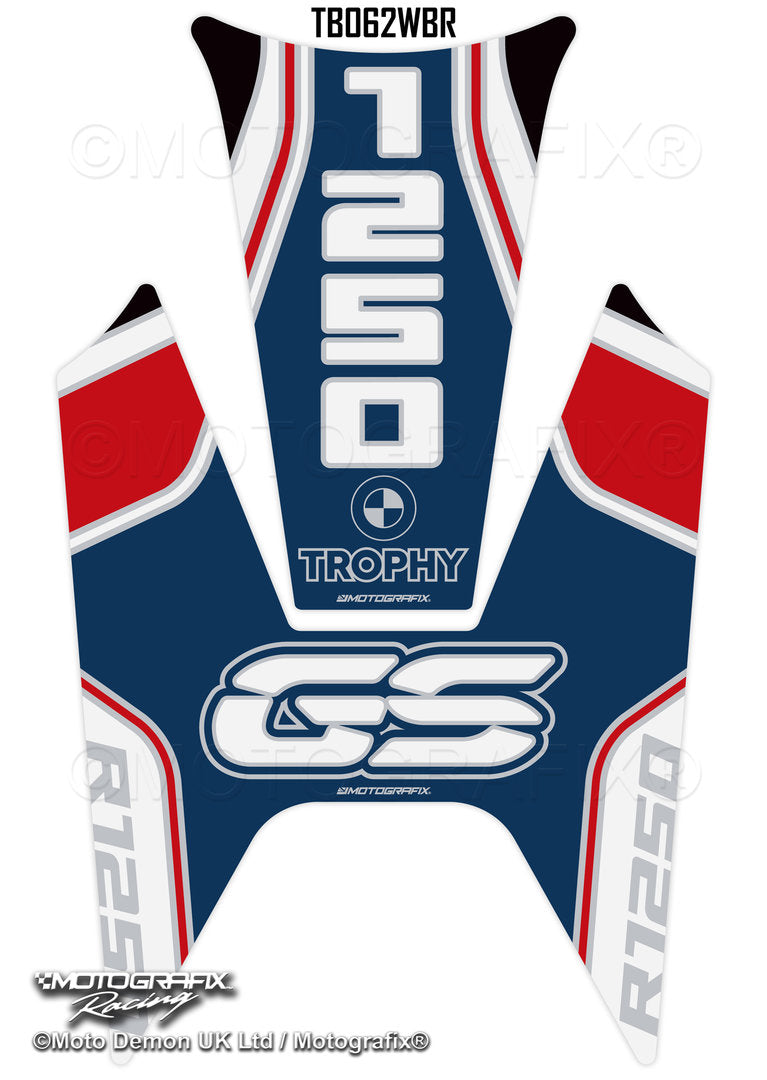 Motografix BMW R1250GS Trophy 2022 - 2023 Motorcycle Tank Pad Protector 3D Gel TB062WBR