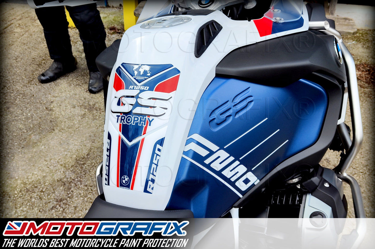 Motografix BMW R1250GS Adventure Trophy 2022 - 2023 Motorcycle Tank Pad Protector TB061BRW