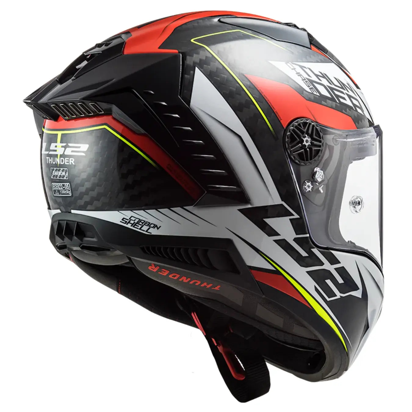 LS2 FF805 THUNDER CARBON CHASE GLOSS WHITE RED
