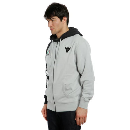 DAINESE RACING SERVICE FULL-ZIP HOODIE - GLACIER-GRAY/BLACK