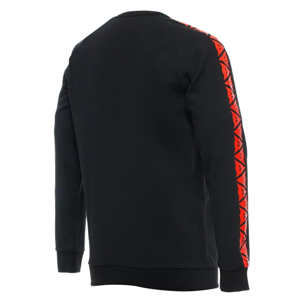 DAINESE SWEATER STRIPES -BLACK/RED-FLUO
