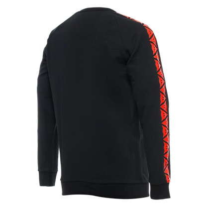 DAINESE SWEATER STRIPES -BLACK/RED-FLUO