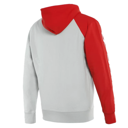 DAINESE PADDOCK FULL-ZIP HOODIE GLACIER-GRAY/LAVA-RED/BLACK