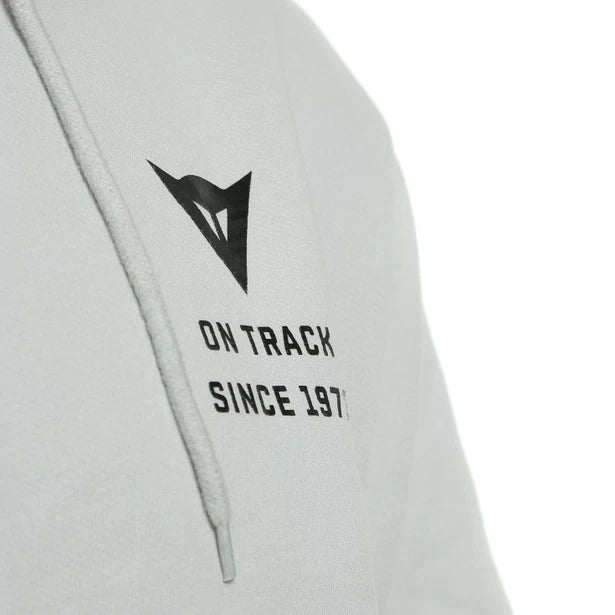 DAINESE PADDOCK FULL-ZIP HOODIE GLACIER-GRAY/LAVA-RED/BLACK