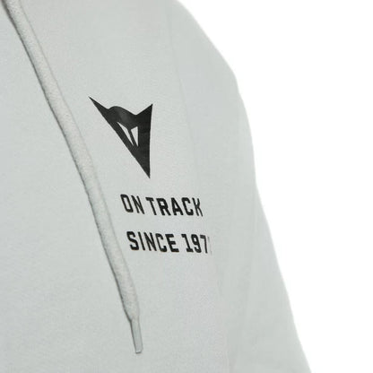 DAINESE PADDOCK FULL-ZIP HOODIE GLACIER-GRAY/LAVA-RED/BLACK