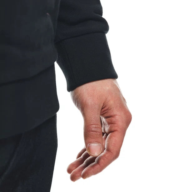 DAINESE SWEATER STRIPES -BLACK/RED-FLUO