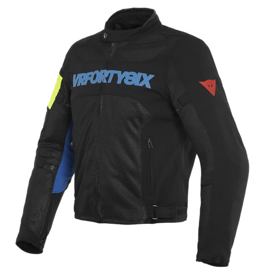 DAINESE VR46 GRID AIR TEX JACKET BLACK/PRINCESS-BLUE/FLUO-YELLOW