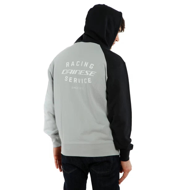 DAINESE RACING SERVICE FULL-ZIP HOODIE - GLACIER-GRAY/BLACK