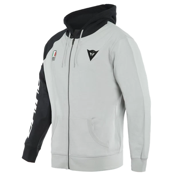 DAINESE RACING SERVICE FULL-ZIP HOODIE - GLACIER-GRAY/BLACK