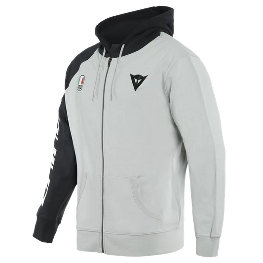 DAINESE RACING SERVICE FULL-ZIP HOODIE - GLACIER-GRAY/BLACK